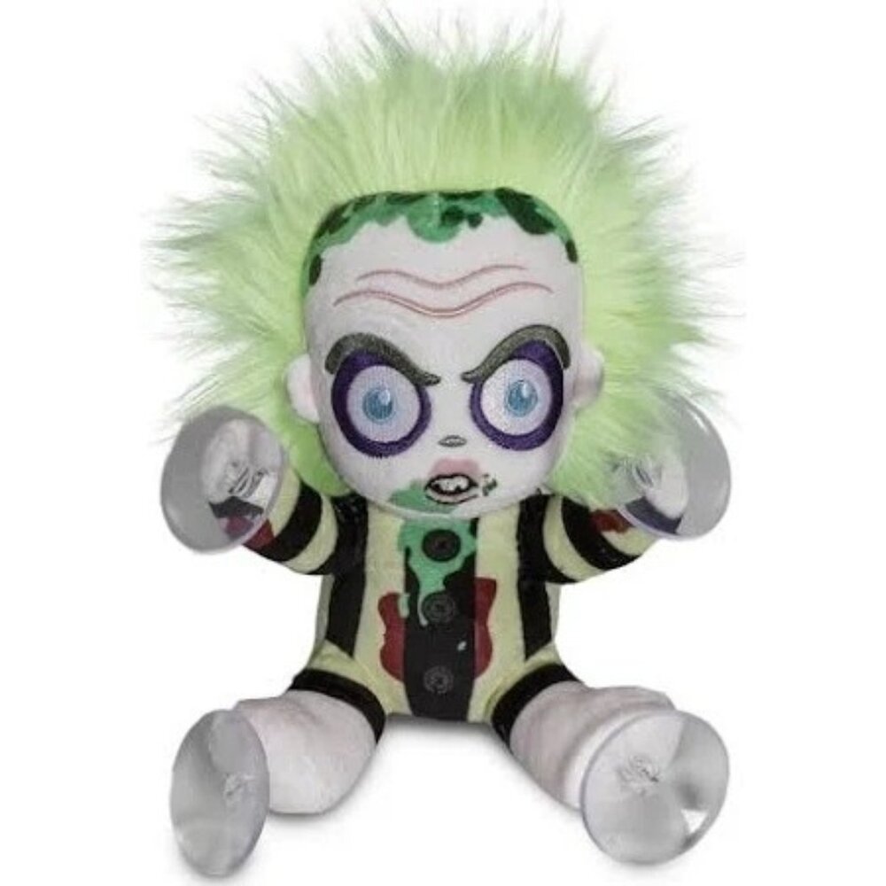 Baby Beetlejuice Kidrobot Plush Doll Suction Cups Lime Green Hair Window Clinger